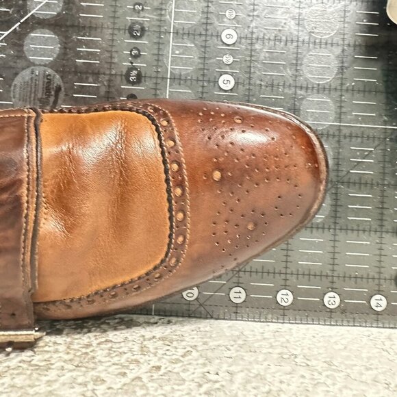 Alexander McQueen Men Size EU 42 US 9 Brown Leather Brogue Double Monk Shoes - Picture 12 of 12